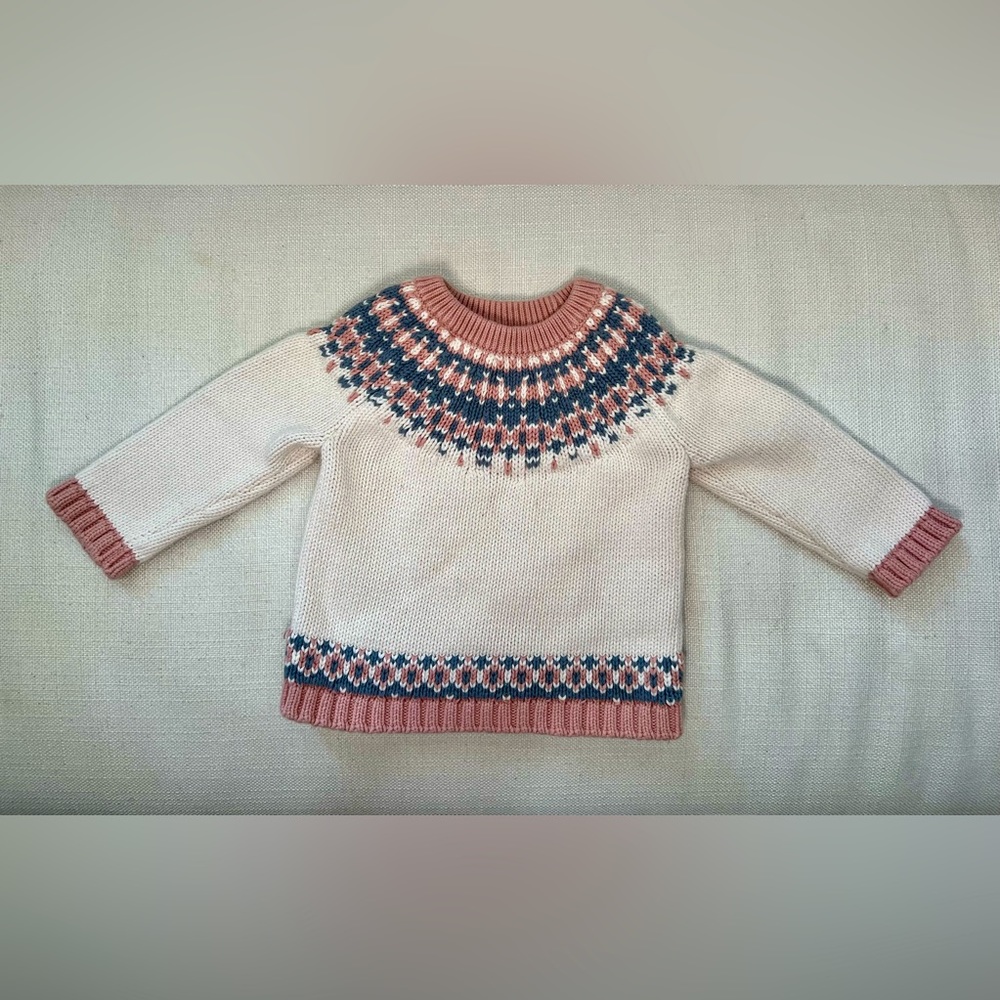 Organic cotton knit sweater. Little Planet by Carters. 18 months.